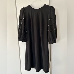 Karl Lagerfeld Paris Women Class Dress Black 3/4 Puff Sleeve Size 2